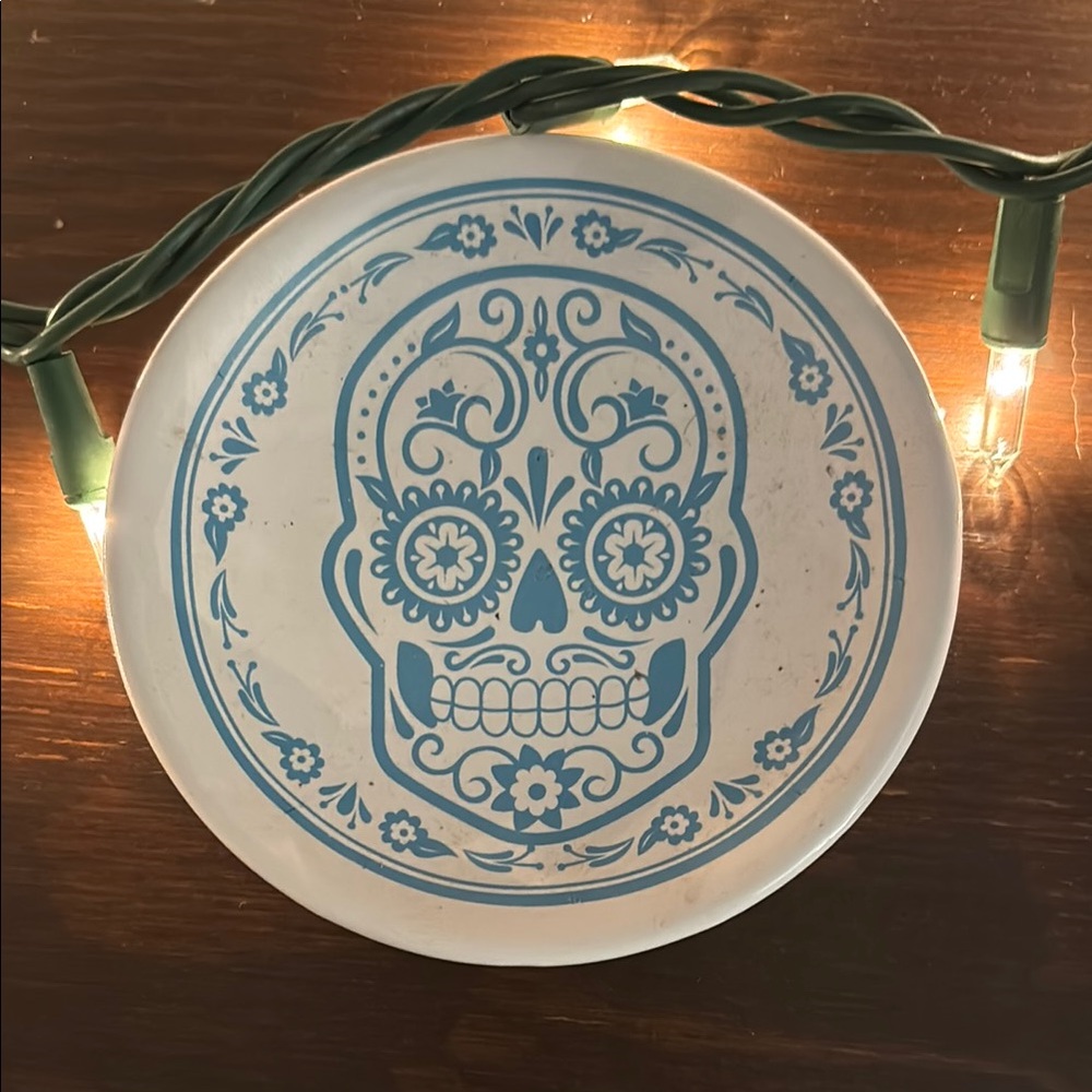 Blue Skull Decorative Plate